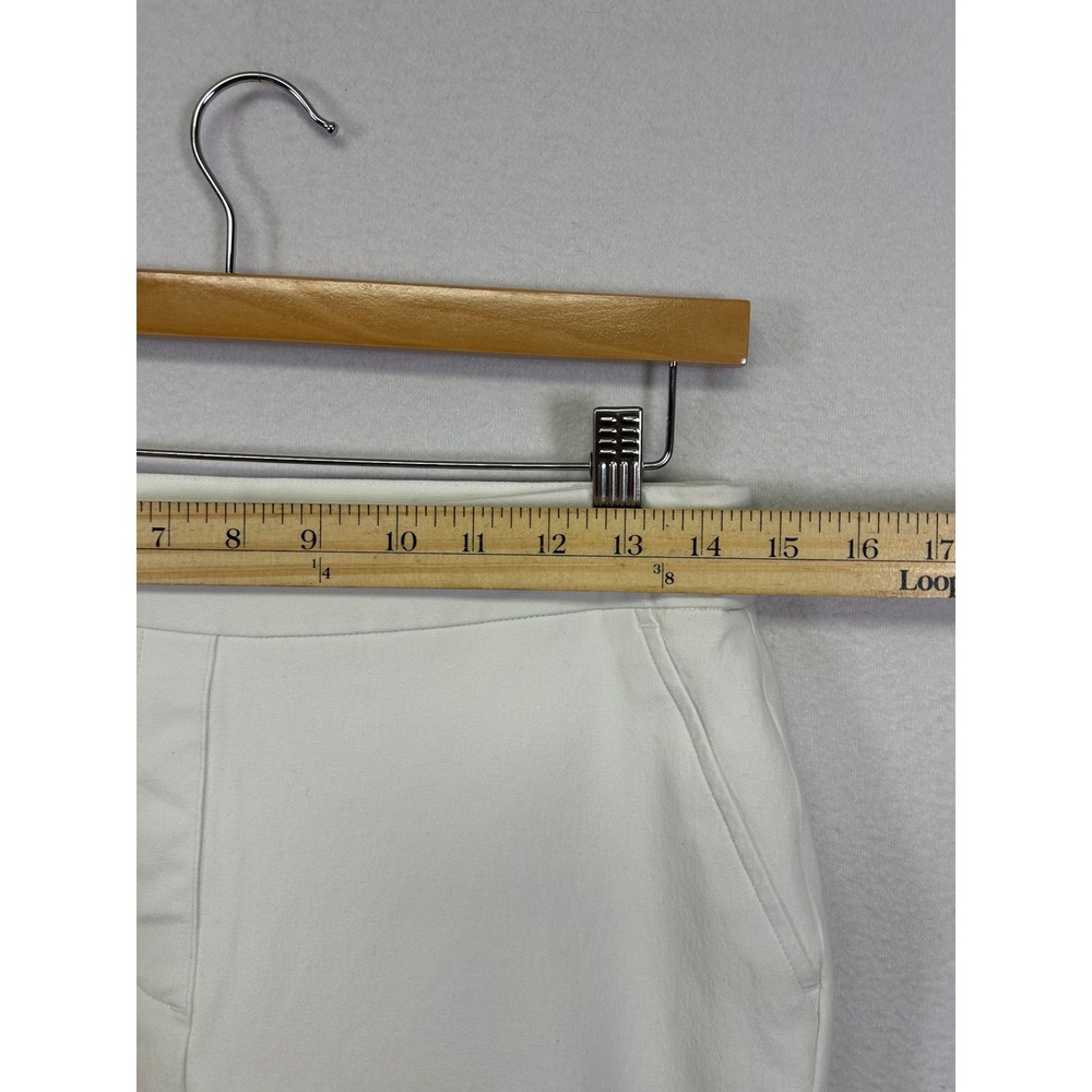 Professional Spanx Womens Medium White Stretch Twill Ankle Pull On Shaping Pants - Picture 7 of 11